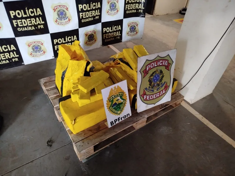 PF e BPFRON apreendem 124 kg de droga em Guaíra