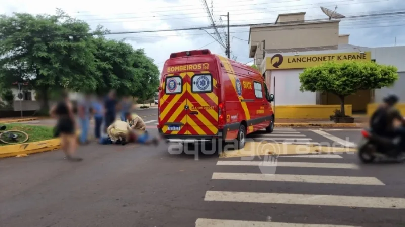 Ciclista fica ferido após colisão com carro em Marechal Rondon