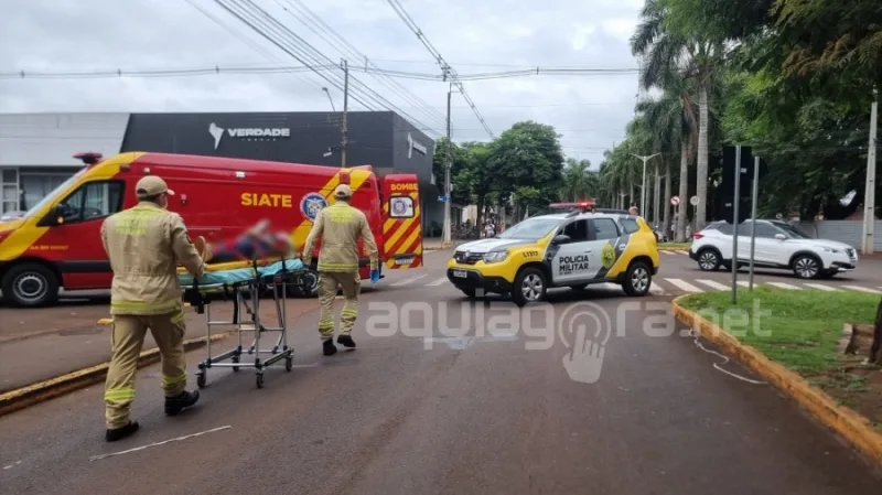 Acidente em avenida de Marechal Rondon deixa mulher ferida