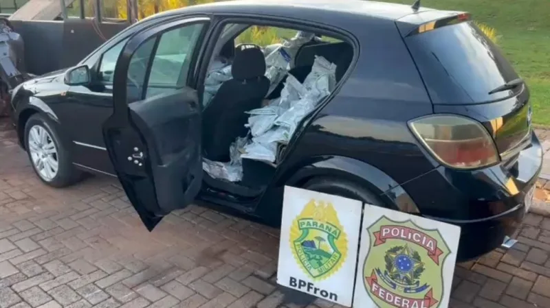 Após perseguição de Mercedes até Marechal, carro lotado de agrotóxicos é apreendido