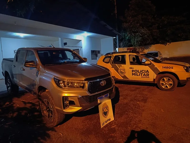 Hilux é recuperada em Guaíra logo após assalto em Terra Roxa