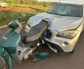 Moto fica 'cravada' e homem morre em grave acidente na BR-163 em Guaíra