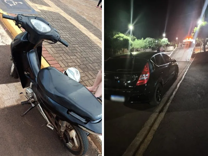 PM de Mercedes apreende moto paraguaia sem placas e retrovisores e carro com irregularidades