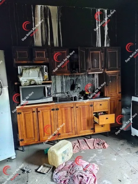 Homem invade casa na região, ateia fogo e joga gasolina na esposa e filhas