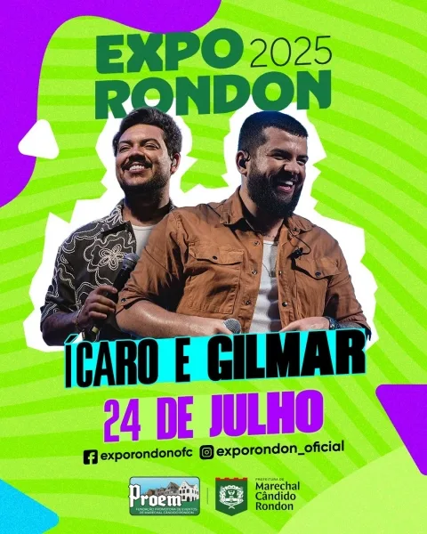 Show confirmado: Ícaro & Gilmar estarão na Expo Rondon 2025