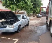 Carro pega fogo horas após sair da oficina, em Marechal Rondon