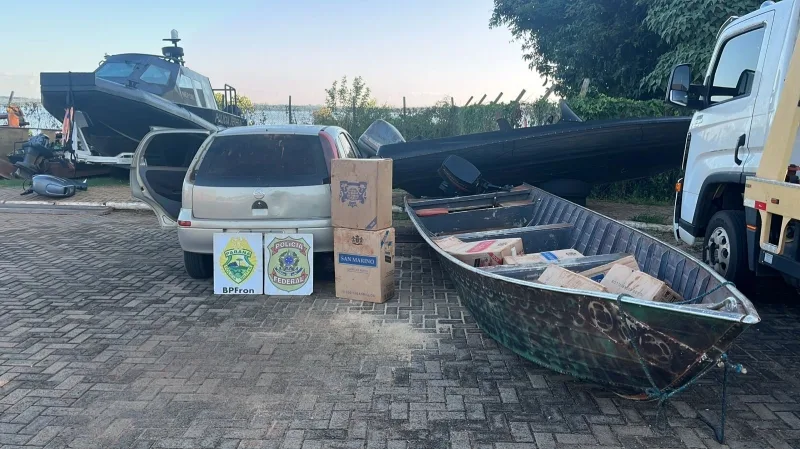 Barco e carro com cigarros paraguaios são apreendidos em Mercedes