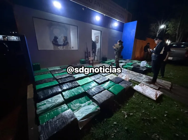 Polícia prende traficante com fuzil e 2800 kg de maconha no Paraguai, na fronteira com Guaíra e Mercedes