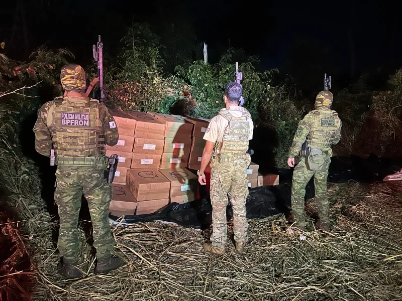 PF e BPFRON localizam depósito e apreendem 28 mil pacotes de cigarros em Terra Roxa