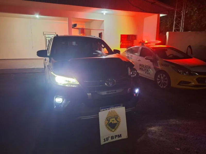 Após perseguição, PM de Guaíra recupera Hilux SW4 roubada