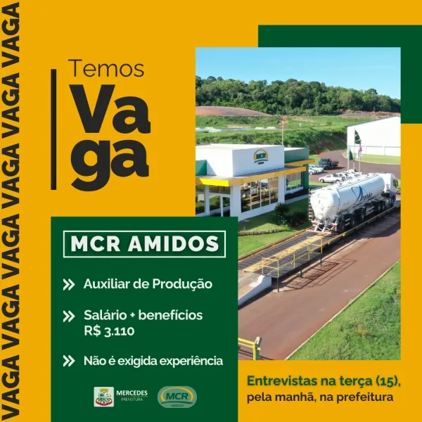 Há vagas: MCR Amidos realiza entrevistas de emprego nesta terça em Mercedes