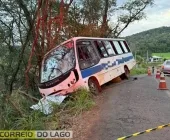 Batida entre ônibus e moto deixa vítima fatal no interior de Santa Helena