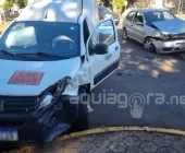 Condutora passa mal ao volante e colide em veículo no centro de Marechal Rondon