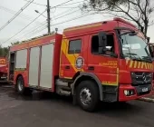 Casa é destruída por incêndio no centro de Guaíra