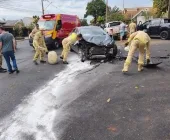Forte colisão envolve três veículos em Marechal Rondon