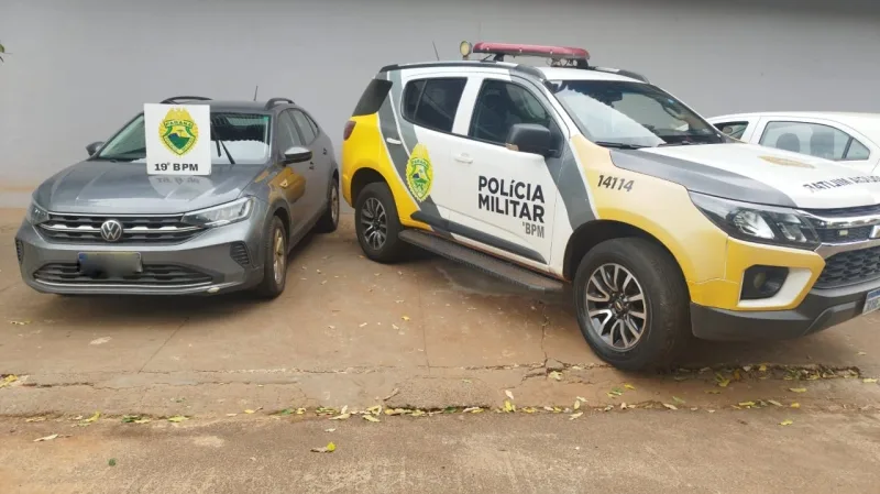 Veículo furtado no RS é recuperado pela PM de Guaíra e homem é preso