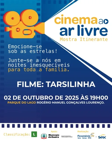 Cinema ao Ar Livre chega a Guaíra com exibição gratuita do filme “Tarsilinha”