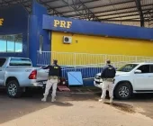 Em Guaíra, PRF recupera duas caminhonetes Hilux furtadas em São Paulo
