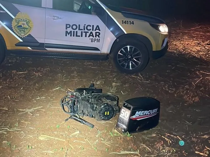 Motor de barco é furtado e recuperado pela PM em Guaíra