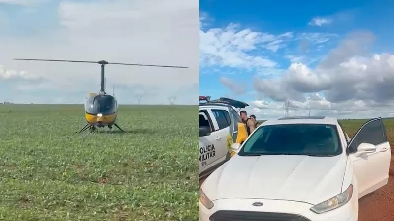 Com apoio de helicóptero, PM de Guaíra prende autor de roubo à família ocorrido em Terra Roxa