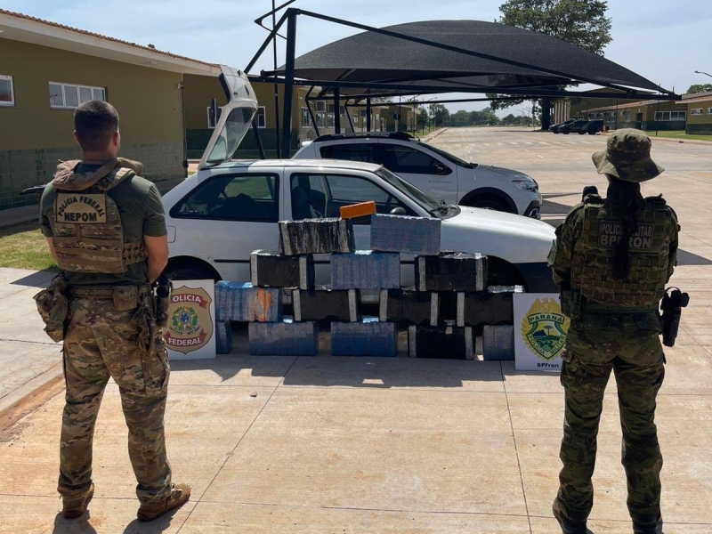 Carro com 225 kg de drogas é apreendido após fuga entre Guaíra e Terra Roxa