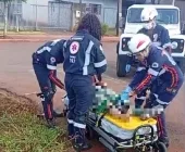 Acidente em Guaíra deixa motociclista ferido