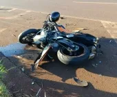 Motociclista sofre múltiplas fraturas após forte batida com carro na BR-163 em Toledo