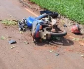Acidente em Novo Horizonte deixa motociclista ferido