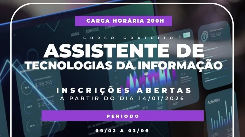 Guaíra abre inscrições para curso gratuito de Assistente de Tecnologias da Informação