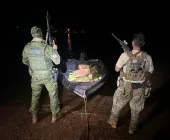 BPFRON e PF apreendem 667 quilos de maconha em porto clandestino no Lago de Itaipu