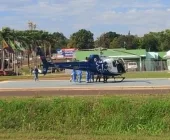 Helicóptero do CONSAMU transfere paciente de Guaíra para Cascavel