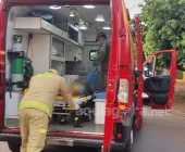 Colisão entre moto e caminhão deixa motociclista ferido em Marechal Rondon