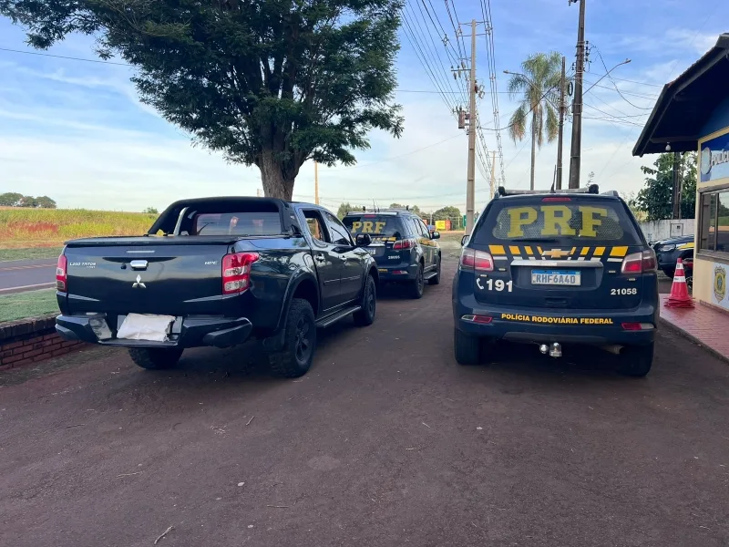 PRF recupera caminhonete furtada após perseguição entre Marechal Rondon e Mercedes