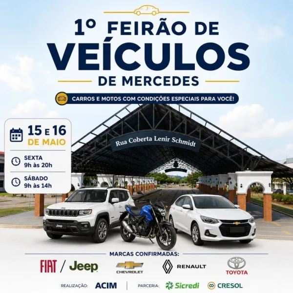 Rua Coberta recebe o 1º Feirão de Veículos de Mercedes