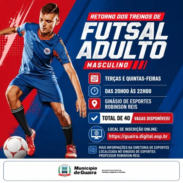 Município de Guaíra retoma treinamentos de futsal adulto masculino e abre inscrições para novos atletas