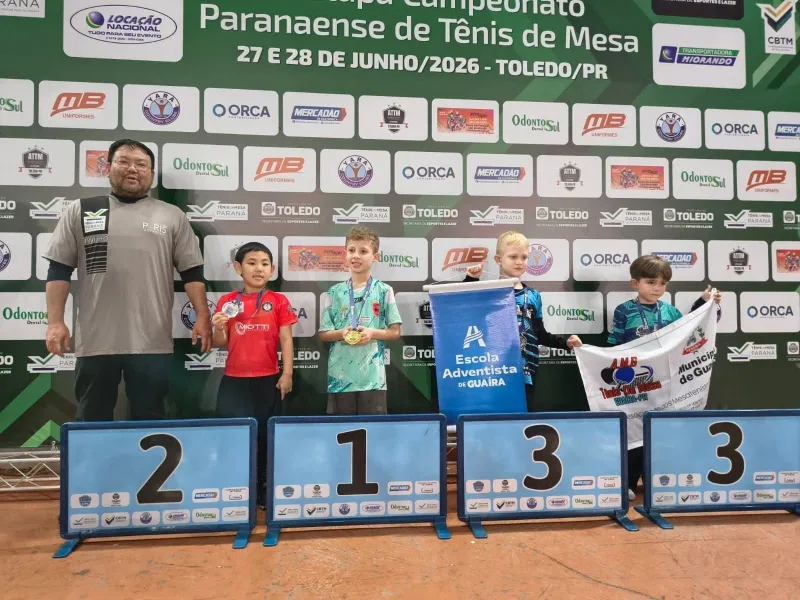 Atletas de Guaíra conquistam 18 medalhas e colocam município em terceiro lugar no Paranaense de Tênis de Mesa