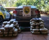 PM de Guaíra detém homem transportando 138 kg de maconha na BR-272