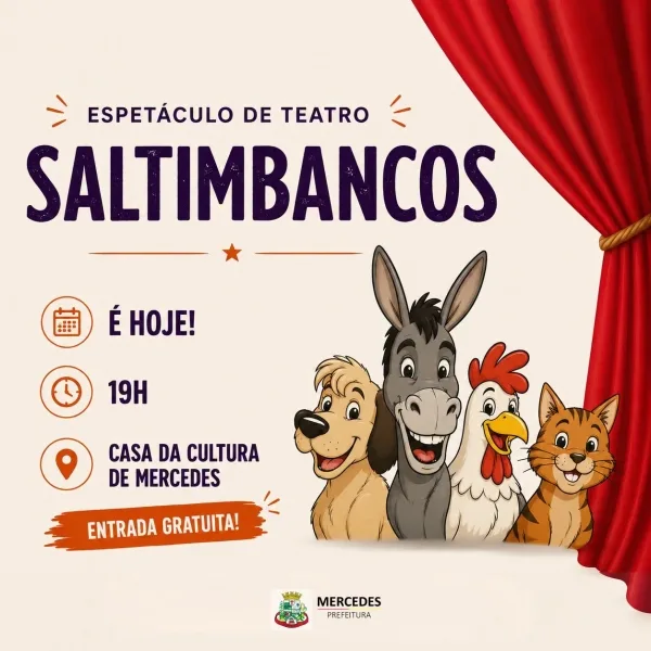 Casa da Cultura de Mercedes recebe hoje o espetáculo "Saltimbancos"