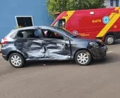 Mulher fica ferida em colisão envolvendo três veículos em Marechal Rondon
