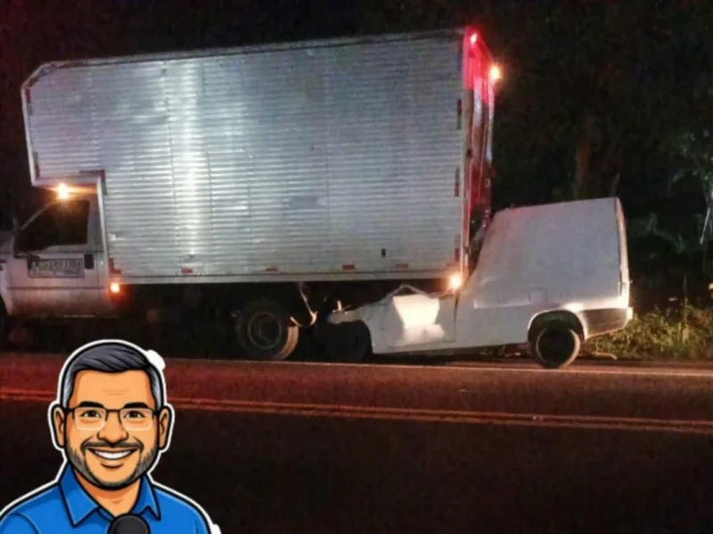 Carro fica destruído e jovem morre em grave acidente na BR-163 em Mundo Novo