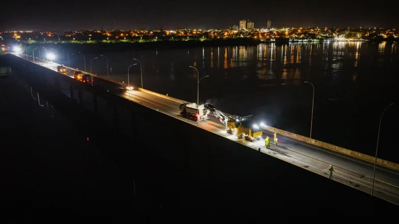 Obras na Ponte Ayrton Senna ultrapassam 85% de recuperação do pavimento