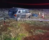 Carro capota após batida e motorista morre na BR-163 entre Toledo e Marechal Rondon