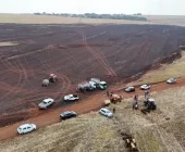 Ação conjunta controla incêndio de grandes proporções em lavoura no interior Marechal Rondon
