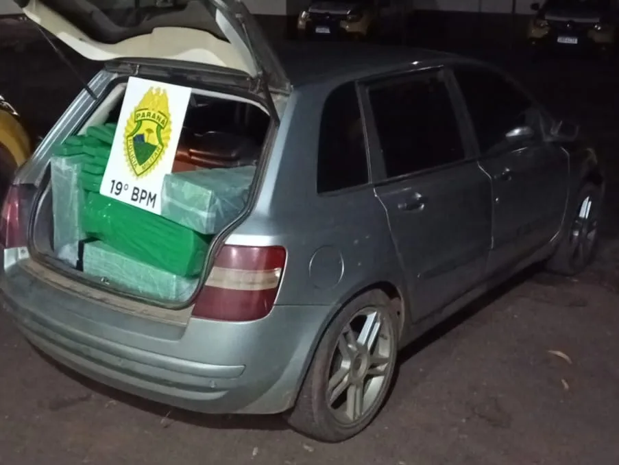 Três homens são presos com carro carregado de maconha na BR-163 em Guaíra