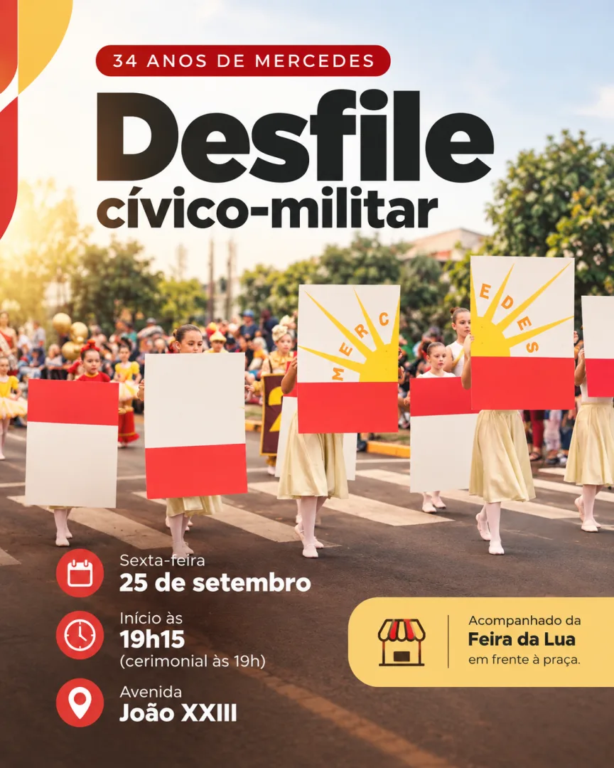 Mais de 30 grupos participarão do desfile dos 34 anos de Mercedes, na noite desta sexta-feira