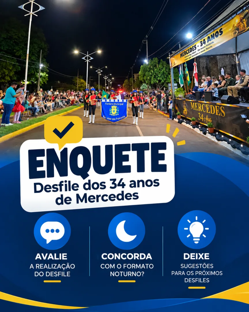 Prefeitura realiza enquete para avaliar o primeiro desfile noturno de Mercedes