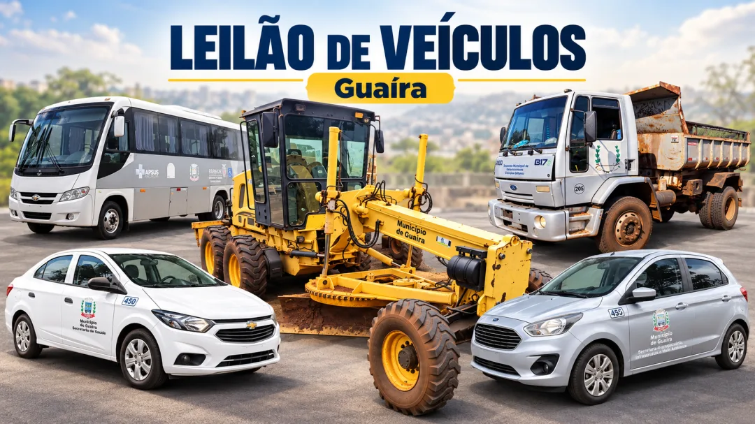 Prefeitura de Guaíra leiloa carros, caminhões, ônibus e máquinas nesta quarta-feira (30)