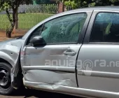 Colisão entre carro e moto deixa homem ferido em Marechal Rondon