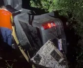 Família que seguia para Marechal Rondon se envolve em acidente na PR-497, entre São Miguel do Iguaçu e Missal