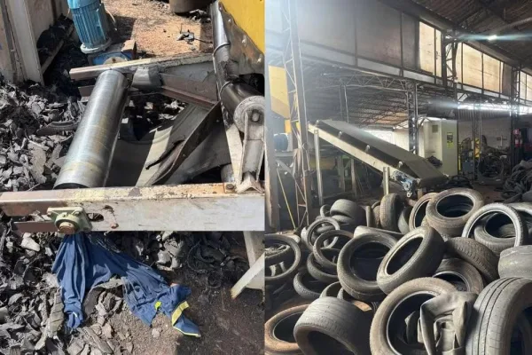Homem morre no dia do aniversário após ter braço prensado em máquina de triturar pneus no PR